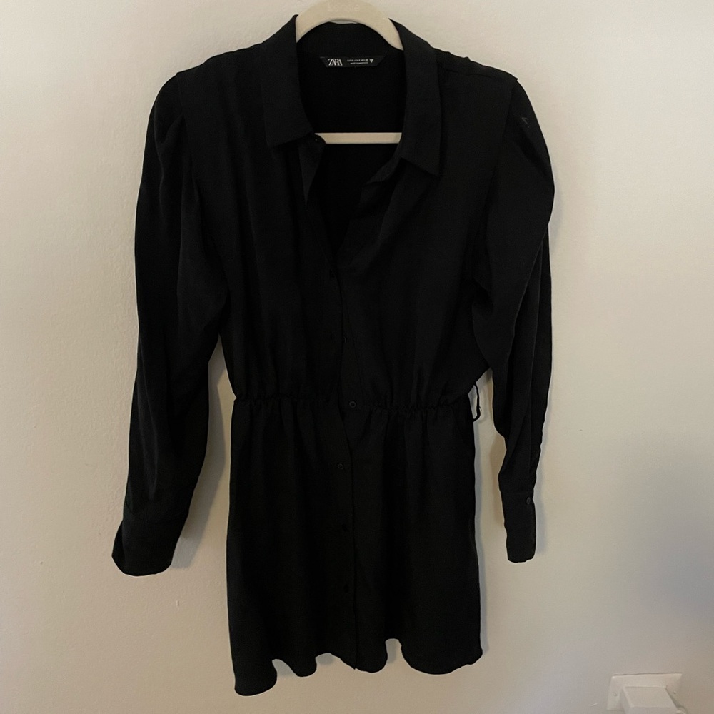 Zara black shirt dress mini